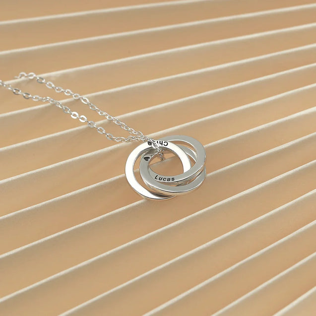 Engraved Family Circle Custom Name Necklace