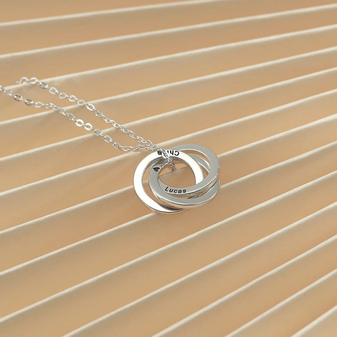 Engraved Family Circle Custom Name Necklace