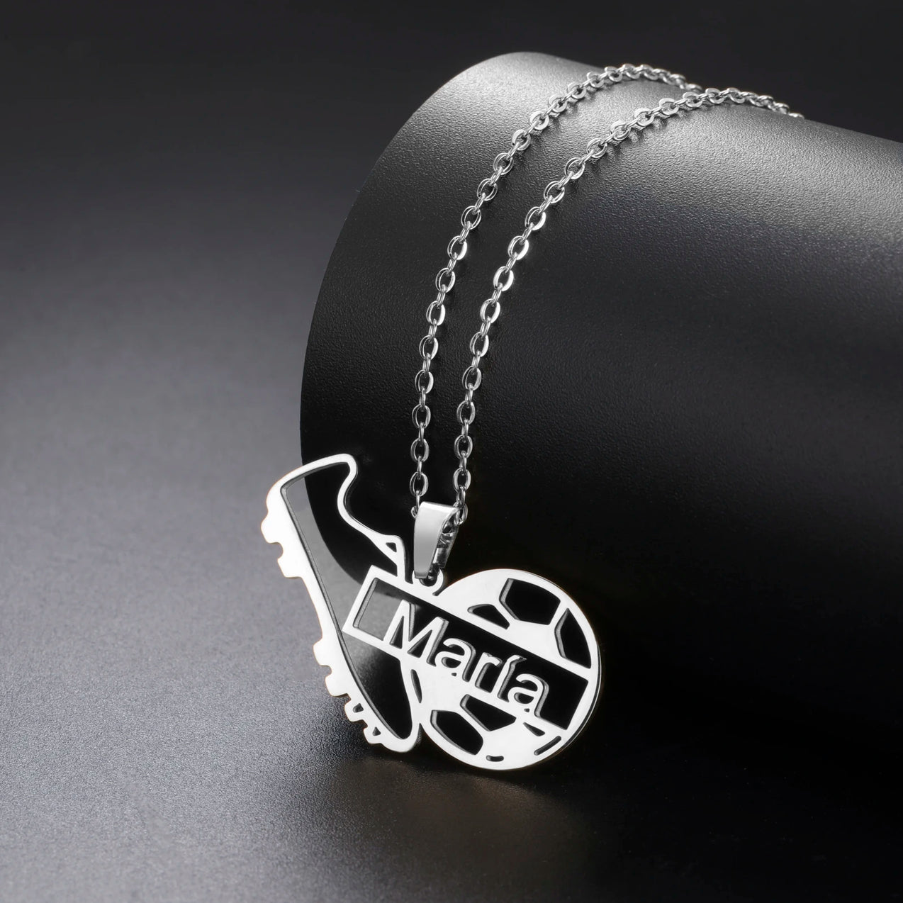 Football Charm Custom Name Necklace