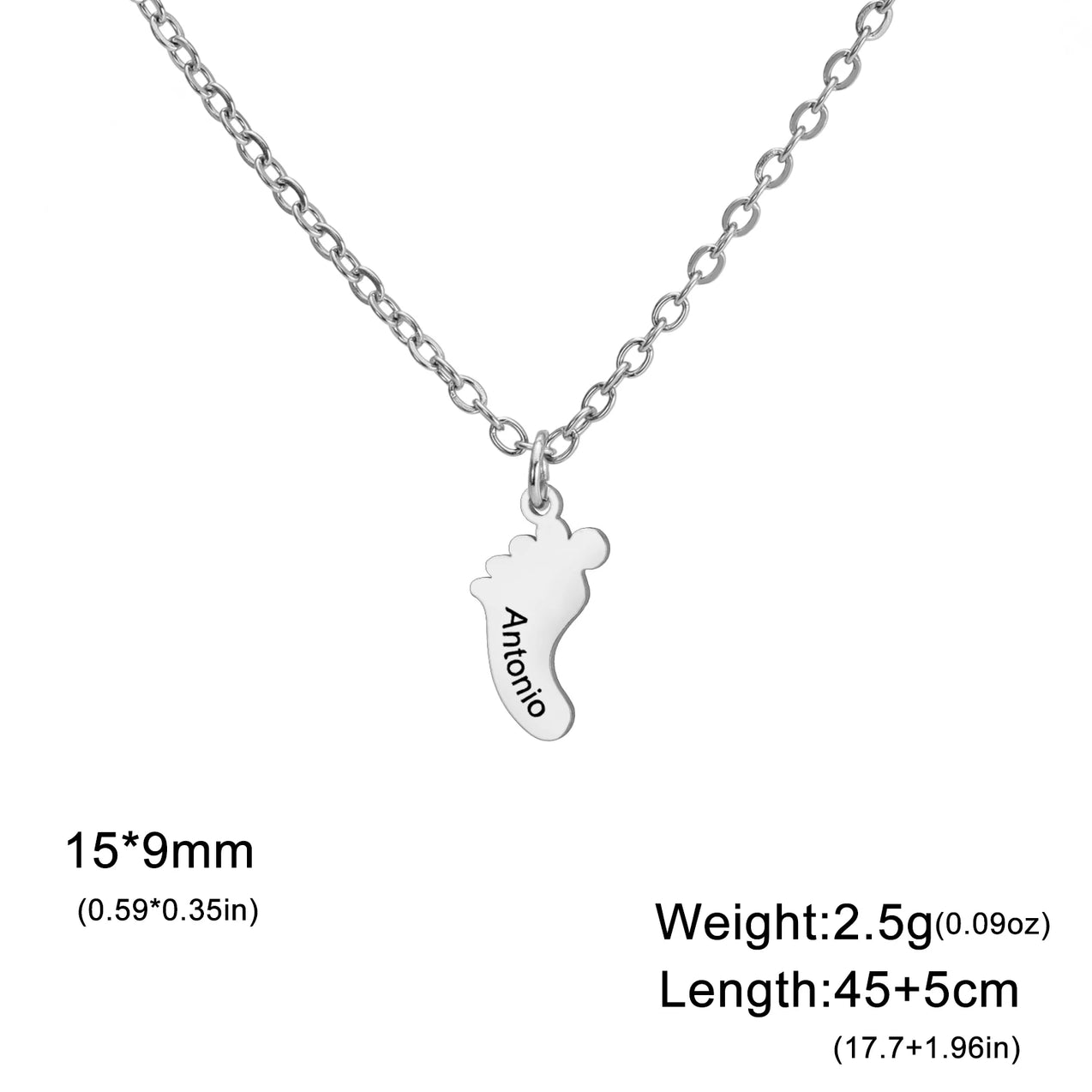 Baby Foot Family Name Necklace