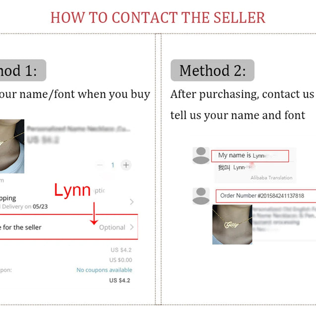 Double Name Heart Pendant Necklace in Gold Finish