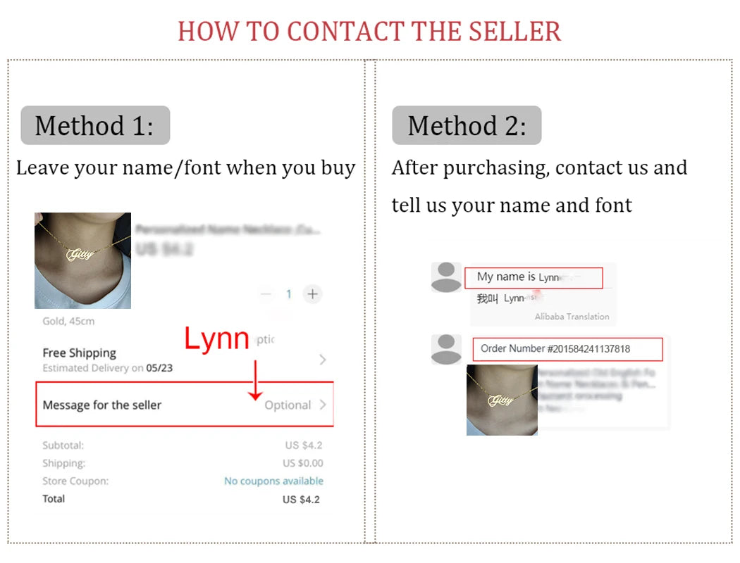 Double Name Heart Pendant Necklace in Gold Finish