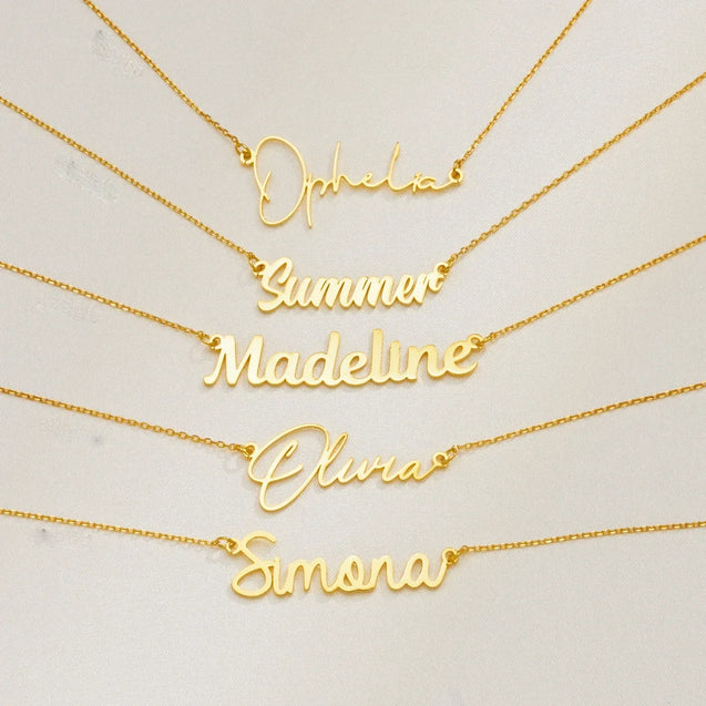 Cursive Charm Name Necklace