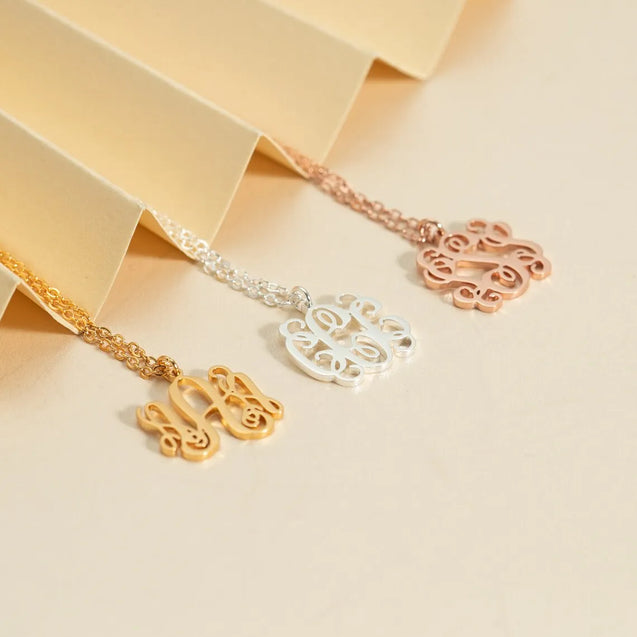 Dainty Custom Monogram Initial Necklace for Women