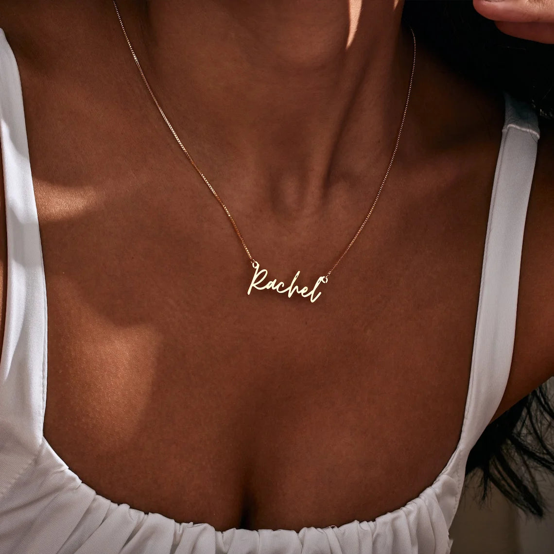 Signature Custom Name Necklace with Box Chain