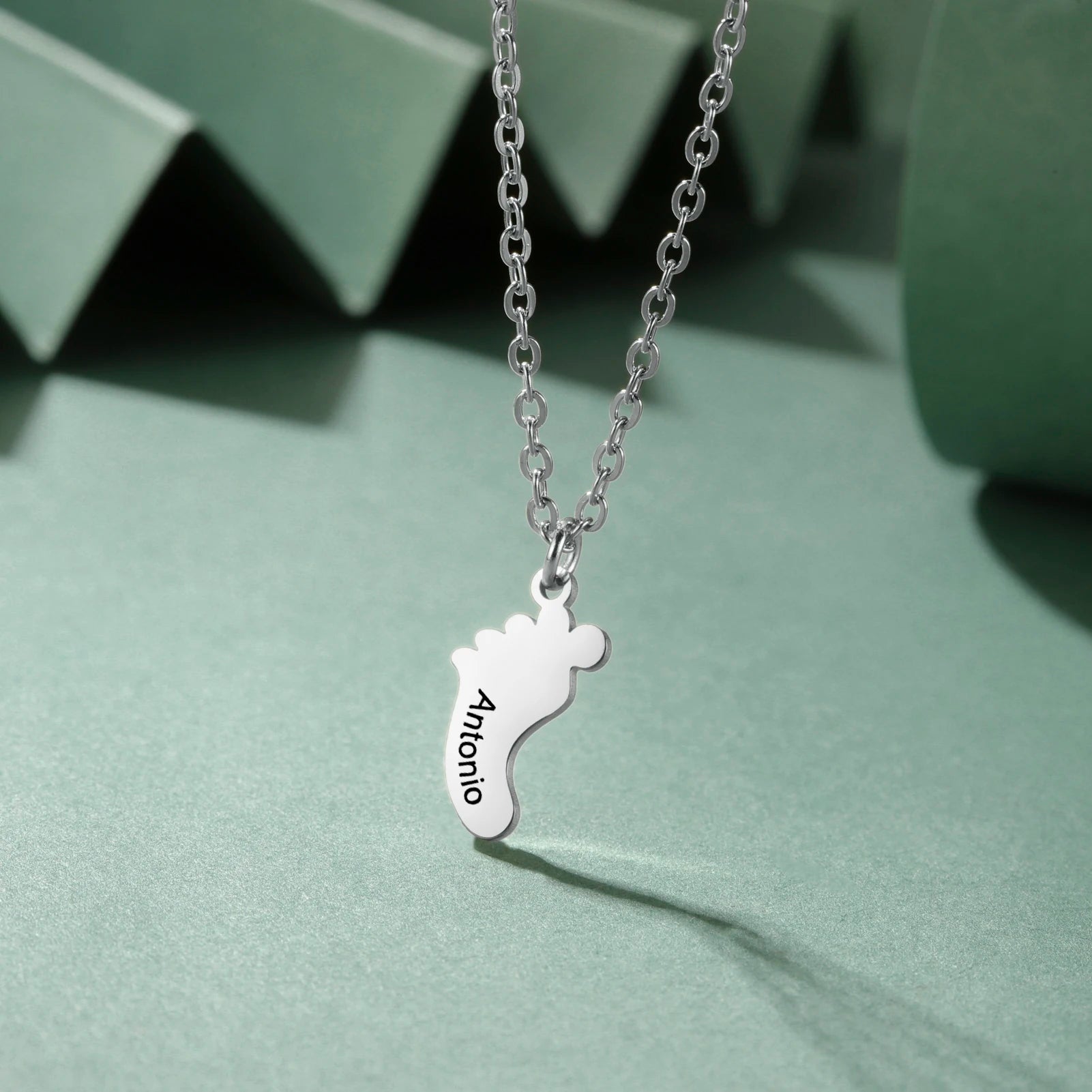 Baby Foot Family Name Necklace