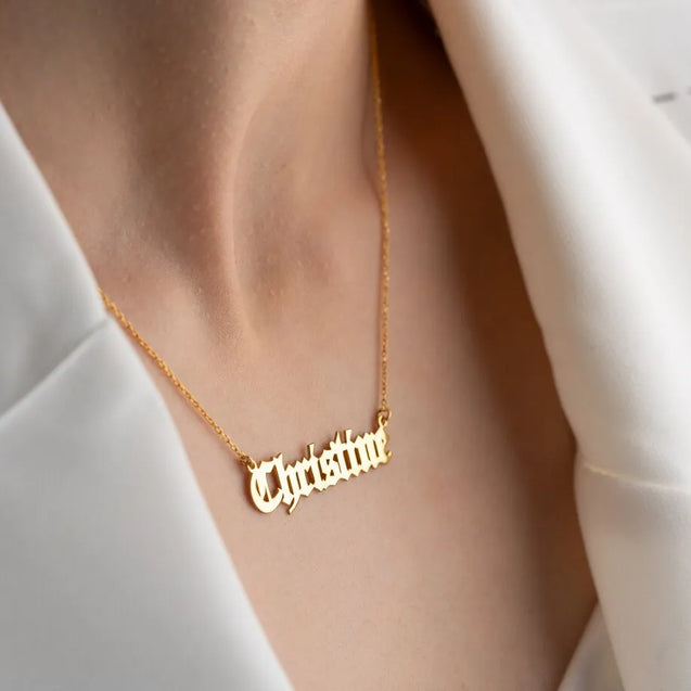 Cursive Charm Name Necklace