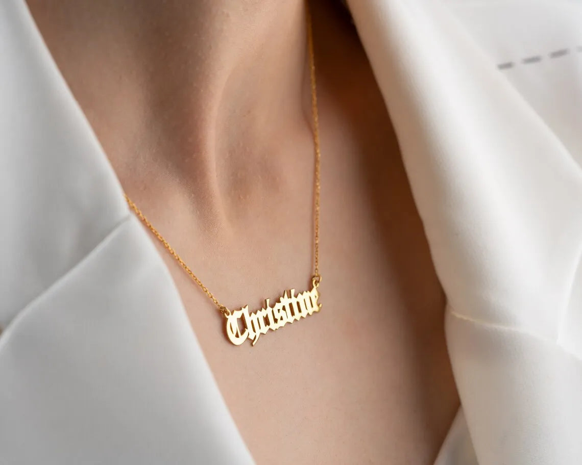 Cursive Charm Name Necklace