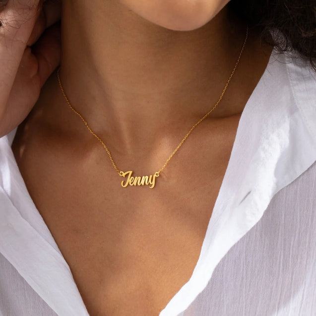 Cursive Charm Name Necklace