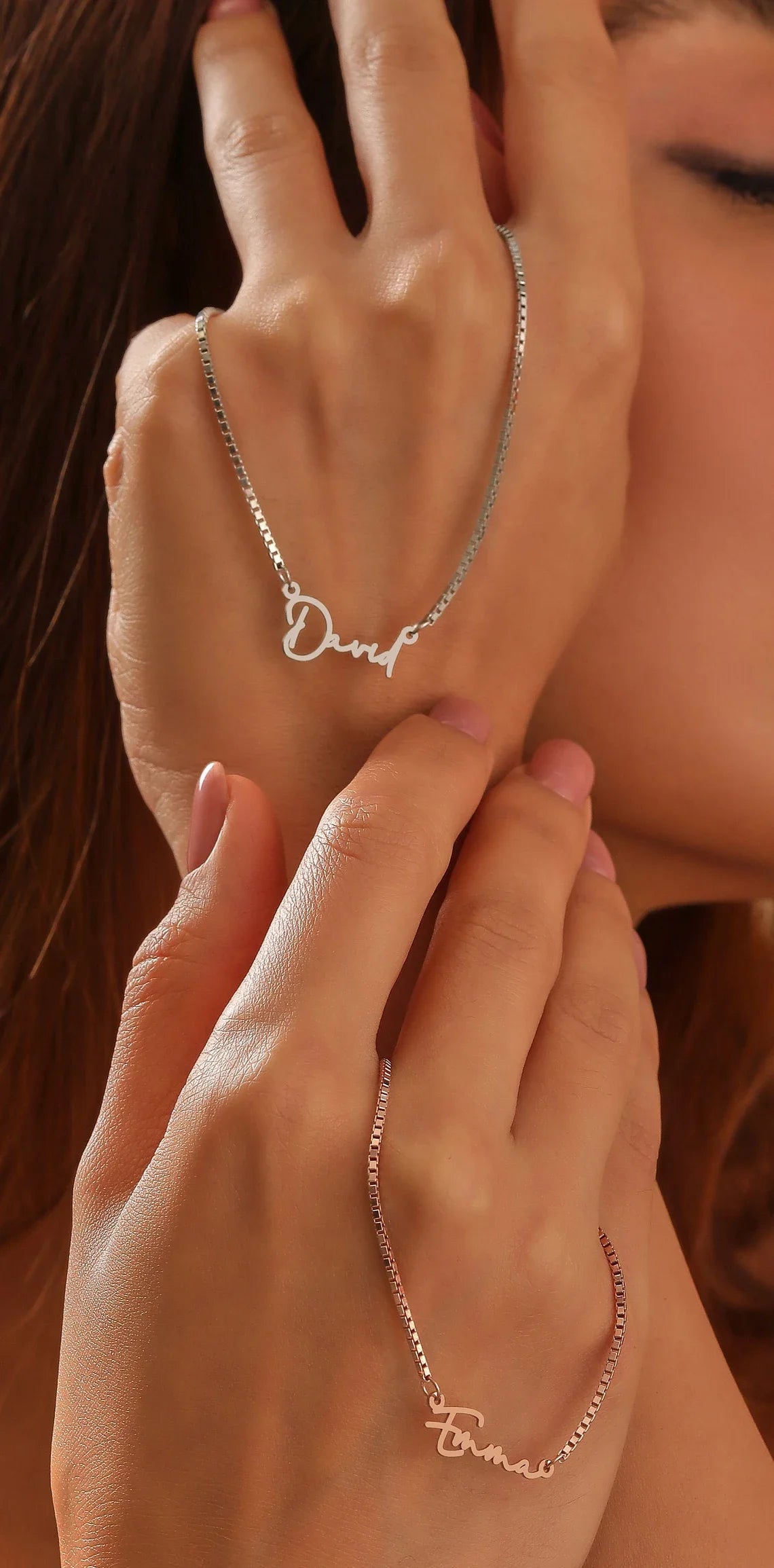 Golden Glow Personalized Name Necklace with Box Chain