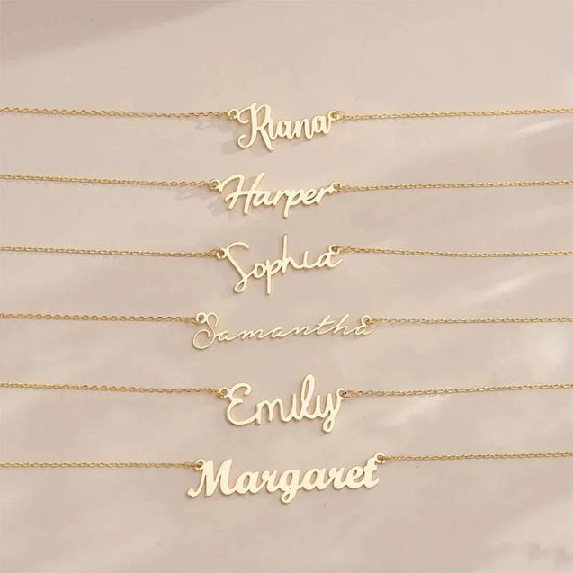 Cursive Charm Name Necklace