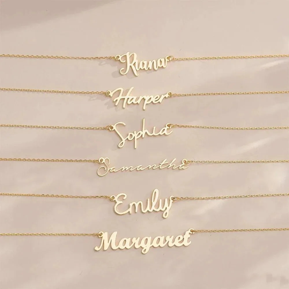 Cursive Charm Name Necklace