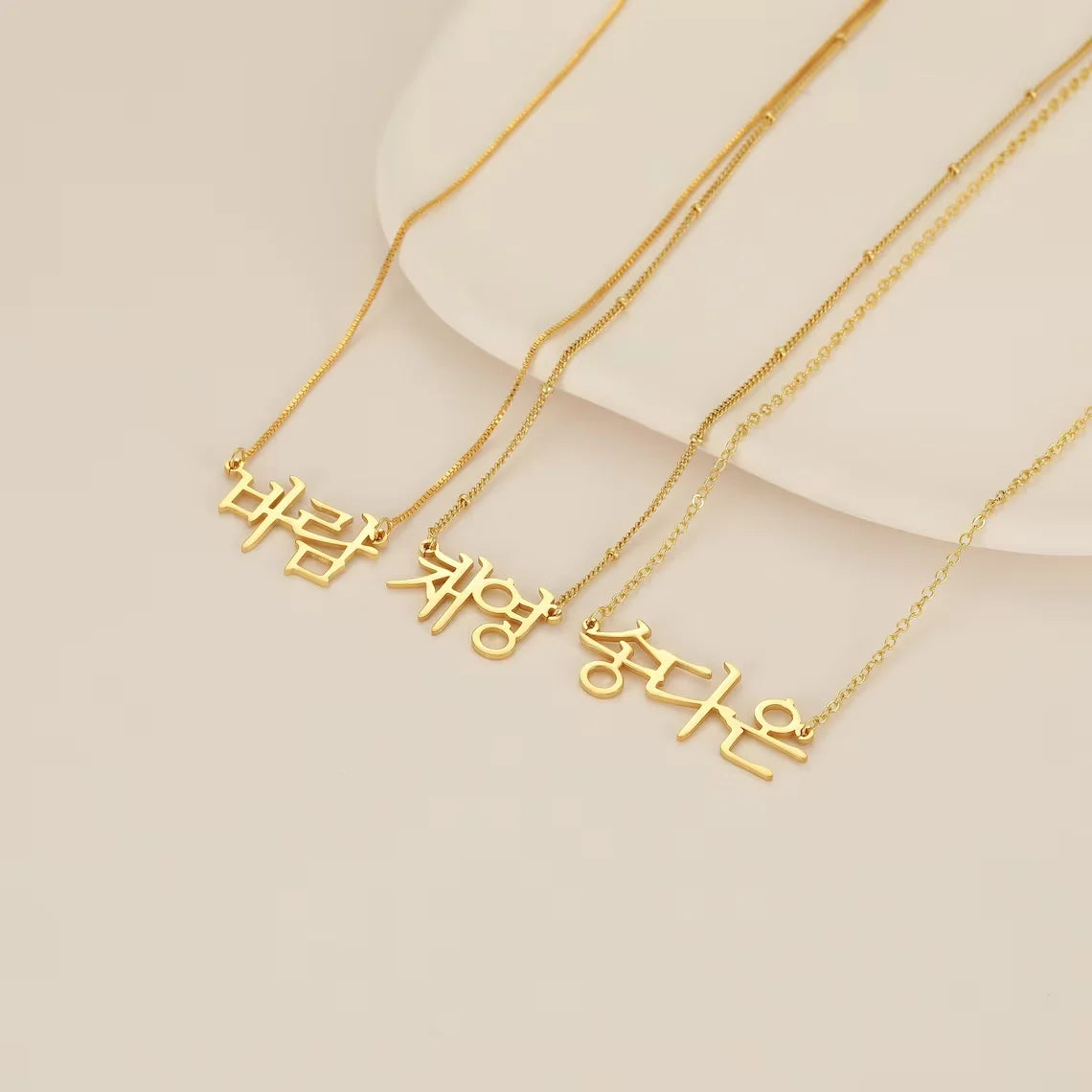 Korean Hangul Custom Name Necklace for Women