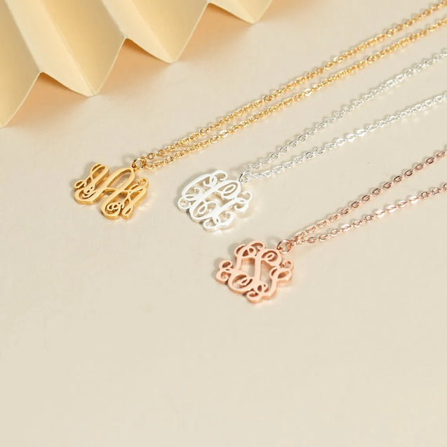 Dainty Custom Monogram Initial Necklace for Women